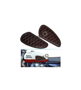 Customized Royal Enfield Interceptor 650cc Leather Knee Pad Pair Union Jack D1