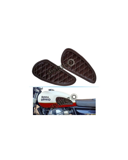 Customized Royal Enfield Interceptor 650cc Leather Knee Pad Pair Union Jack D1