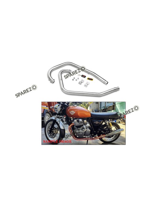 Royal Enfield GT and Interceptor 650cc Red Rooster Header Bend Pipe Matt Finish
