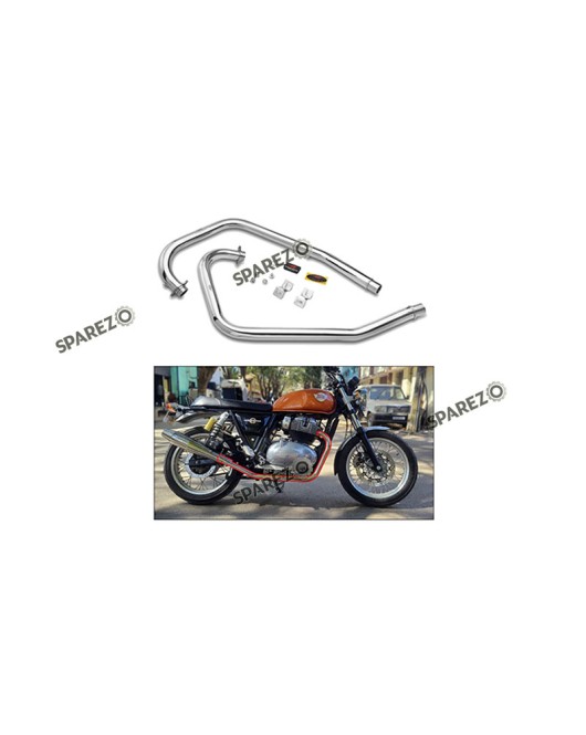 Royal Enfield GT and Interceptor 650cc Red Rooster Header Bend Pipe Polished