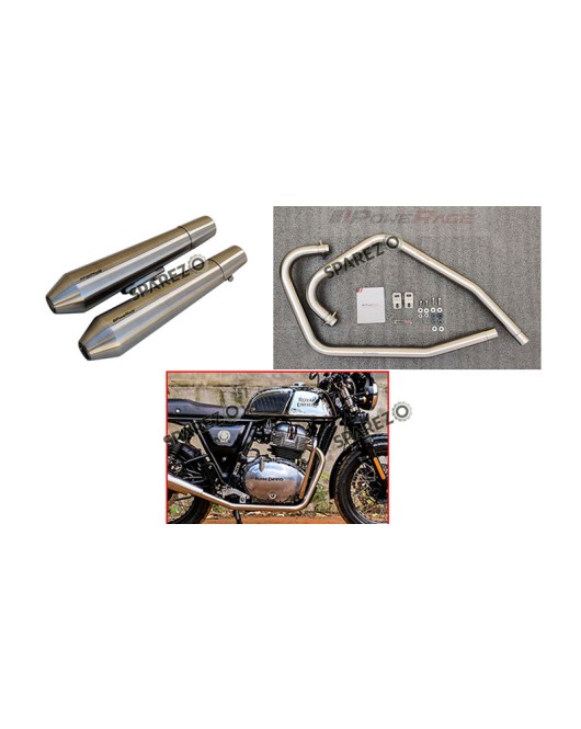Royal Enfield GT and Interceptor 650cc SS LH-RH Exhaust Header Pipe with Silencer Matt Finish