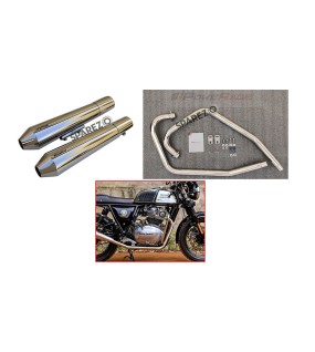 Royal Enfield GT and Interceptor 650cc SS LH-RH Exhaust Header Pipe with Silencer Polished