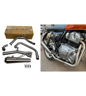 Royal Enfield Interceptor and GT 650 AEW SS 2in1 Exhaust Silencer Matt Finish