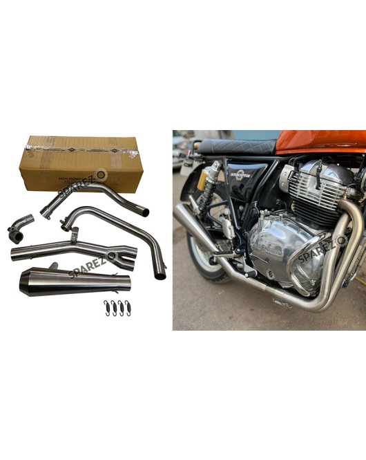 Royal Enfield Interceptor and GT 650 AEW SS 2in1 Exhaust Silencer Matt Finish