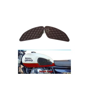 Royal Enfield Interceptor and GT 650 Tank Rubber Knee Pad Pair Brown
