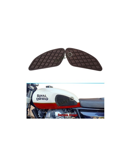 Royal Enfield Interceptor and GT 650 Tank Rubber Knee Pad Pair Brown