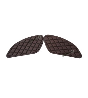 Royal Enfield Interceptor and GT 650 Tank Rubber Knee Pad Pair Brown