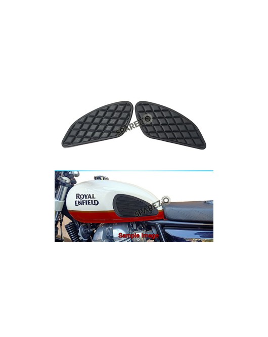 Royal Enfield Interceptor and GT 650 Tank Rubber Knee Pad Pair Black