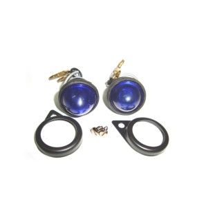 Complete Blue Pilot Lamp Assly 12v Black Rim