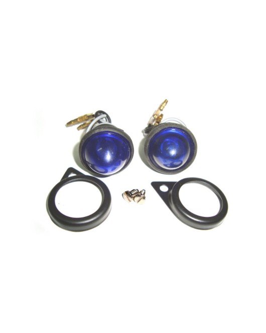 Complete Blue Pilot Lamp Assly 12v Black Rim