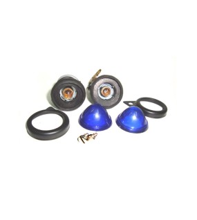 Complete Blue Pilot Lamp Assly 12v Black Rim