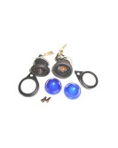 Complete Blue Pilot Lamp Assly 12v Black Rim