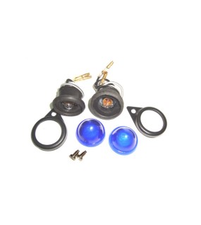 Complete Blue Pilot Lamp Assly 12v Black Rim