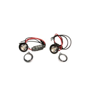 Royal Enfield 12v Blue LED Pilot Light With Chromed Rims Pair