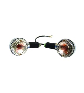 Royal Enfield Chromed Side Indicator Set Clear Lens Amber Bulbs