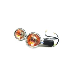 Royal Enfield Chromed Side Indicator Set Clear Lens Amber Bulbs