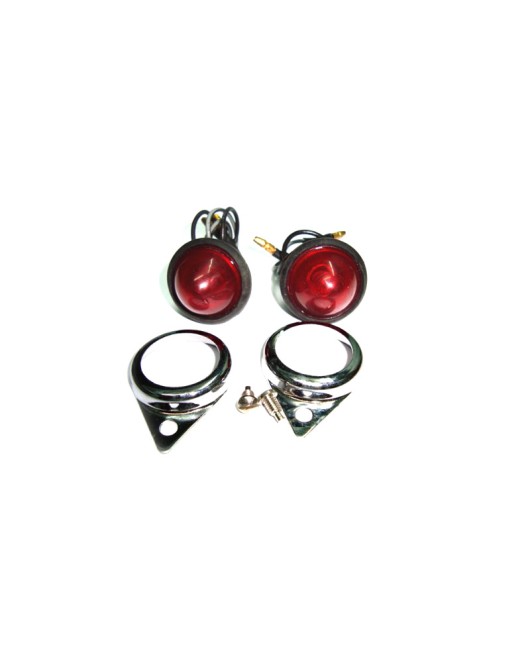 Complete Red Pilot Lamp 12v Chromed Assembly