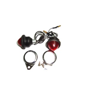 Complete Red Pilot Lamp 12v Chromed Assembly