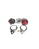 Complete Red Pilot Lamp 12v Chromed Assembly