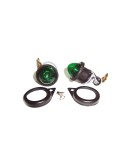 Complete Green Pilot Lamp 12v Black Rim Assembly