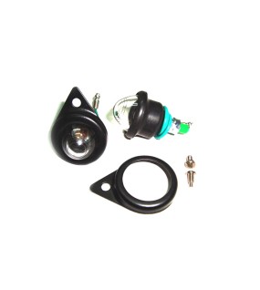 Complete Clear Pilot Lamp 12v Black Rim Assembly