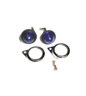 Complete Blue Pilot Lamp 12v Chromed Rim Assembly