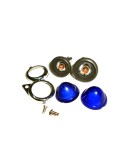 Complete Blue Pilot Lamp 12v Chromed Rim Assembly