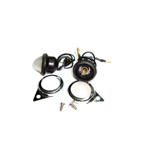 Complete Frosted Pilot Lamp 12v Chromed Rim Assembly