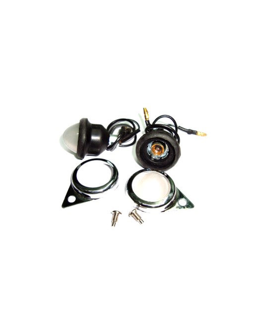 Complete Frosted Pilot Lamp 12v Chromed Rim Assembly