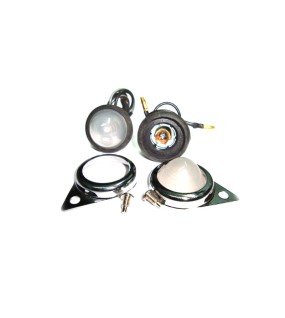 Complete Frosted Pilot Lamp 12v Chromed Rim Assembly