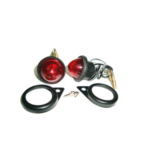 Complete Red Pilot Lamp 12v Black Rim Assembly