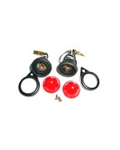 Complete Red Pilot Lamp 12v Black Rim Assembly