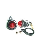 Complete Red Pilot Lamp 12v Black Rim Assembly