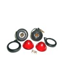 Complete Red Pilot Lamp 12v Black Rim Assembly