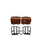 Royal Enfield New Classic Reborn 350cc Leather Brown Tan Bags With Mounting Pair
