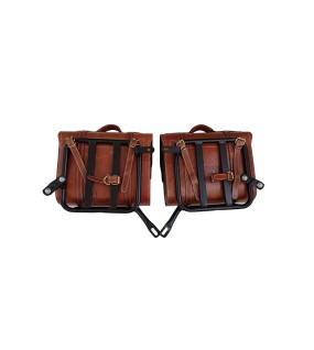 Royal Enfield Meteor 350cc Leather Brown Tan Bags Pair
