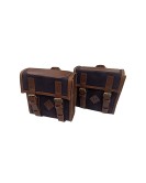 Royal Enfield New Classic Reborn 350 Canvas and Leather Bags With Mounting Pair