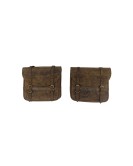 Royal Enfield New Classic Reborn 350 Leather Bags Dust Color With Mounting Pair