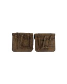 Royal Enfield New Classic Reborn 350 Leather Bags Dust Color With Mounting Pair