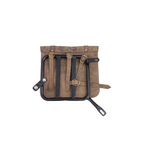 Royal Enfield New Classic Reborn 350 Leather Bags Dust Color With Mounting Pair
