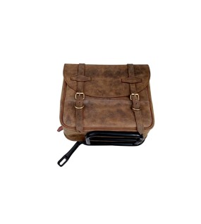Royal Enfield New Classic Reborn 350 Leather Bags Dust Color With Mounting Pair