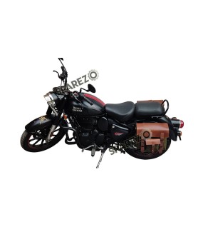 Royal Enfield New Classic Reborn 350 Olive Color Bags With Mounting Pair