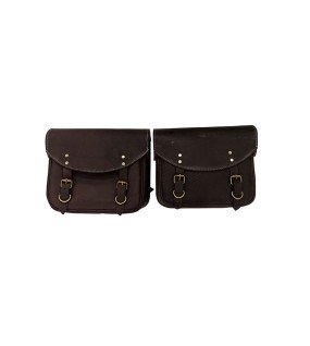 Royal Enfield New Classic Reborn 350 Saddle Bags Rusty Brown With Mounting Pair