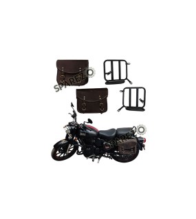 Royal Enfield New Classic Reborn 350 Saddle Bags Rusty Brown With Mounting Pair