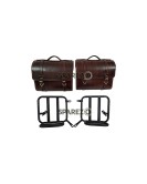 Royal Enfield New Classic Reborn 350cc Leather Antique Brown Bags and Mounting Pair
