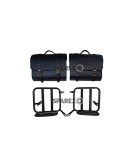 Royal Enfield New Classic Reborn 350 Leather Saddle Black Bags and Mounting Pair
