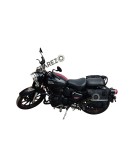 Royal Enfield New Classic Reborn 350 Canvas Saddle Black Bags With Mounting Pair