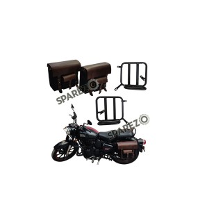 Royal Enfield New Classic Reborn 350 Black Color Bags With Mounting Pair