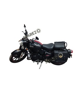 Royal Enfield New Classic Reborn 350cc Black Saddle Leather Bag Pair with Rails