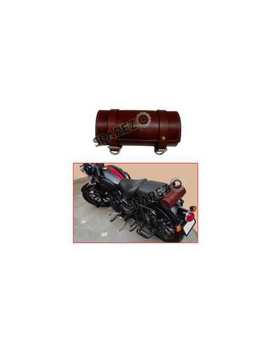 Royal Enfield New Classic Reborn 350cc Leather Tool Roll Accessories Bag Cherry Brown